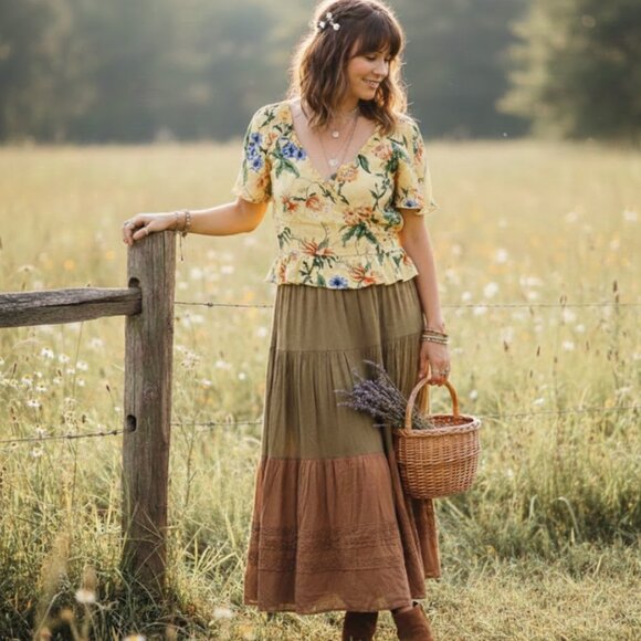 Aritzia Tops - Aritzia Wilfred Aurelia Yellow Floral Wrap Top